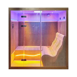 3-6 Person Far Infrared Reclining Chair Hemlock Sauna Room - Reclining Chair + Regular Seat Anyi Health
