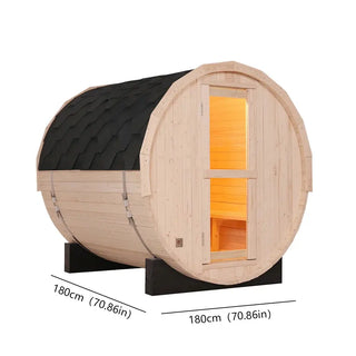 2–4 Person Outdoor Barrel Sauna – Premium White Pine | Traditional Steam Sauna for Backyard Relaxation Anyi Health