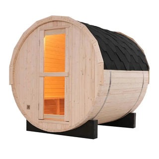 2–4 Person Outdoor Barrel Sauna – Premium White Pine | Traditional Steam Sauna for Backyard Relaxation Anyi Health
