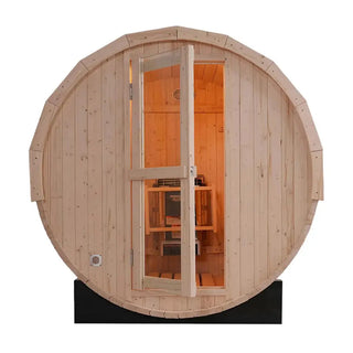 2–4 Person Outdoor Barrel Sauna – Premium White Pine | Traditional Steam Sauna for Backyard Relaxation Anyi Health
