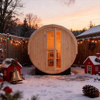 2–4 Person Outdoor Barrel Sauna – Premium White Pine | Traditional Steam Sauna for Backyard Relaxation Anyi Health