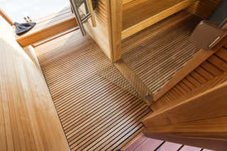 Luxury Outdoor Modular Sauna with Thermo-Aspen Interior, Nordic Spruce Exterior & Terrace