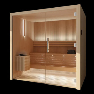 Luxury Indoor Glass Sauna Room – Modern Home Wellness