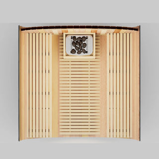 Black Luxury Outdoor Barrel Sauna for 2 to 6 Persons – Premium Cedar & Hemlock Sauna with Electric Heater