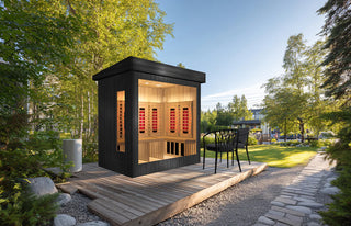 Luxury Outdoor Full-Spectrum Infrared Sauna for 3–5 Persons – Red Cedar