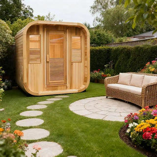 Red Cedar Grid Square Sauna – Modern Design Meets Traditional Wellness Anyi Health