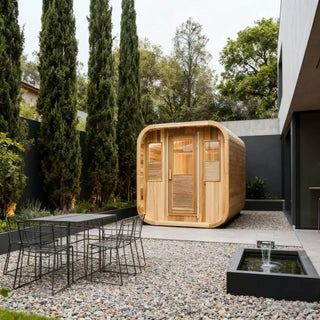 Red Cedar Grid Square Sauna – Modern Design Meets Traditional Wellness Anyi Health