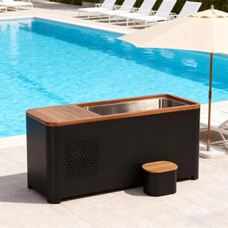 Black Rectangular Ice Tub – Outdoor Cold Plunge Recovery Bath Anyi Health