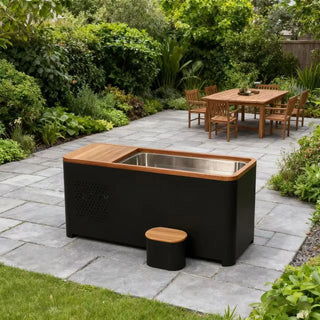 Black Rectangular Ice Tub – Outdoor Cold Plunge Recovery Bath Anyi Health