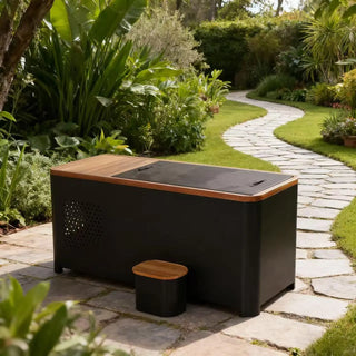 Black Rectangular Ice Tub – Outdoor Cold Plunge Recovery Bath Anyi Health