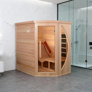 1 Person Far Infrared Red Cedar Indoor Sauna with Recliner & 7-Color LED Lights Anyi Health