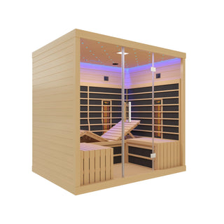 4-6 Person Far Infrared Hemlock Sauna Room - Adjustable Seating Anyi Health