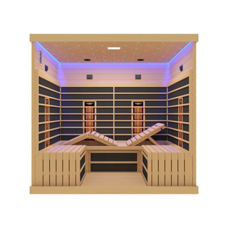 4-6 Person Far Infrared Hemlock Sauna Room - Adjustable Seating Anyi Health