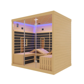 4-6 Person Far Infrared Hemlock Sauna Room - Adjustable Seating Anyi Health