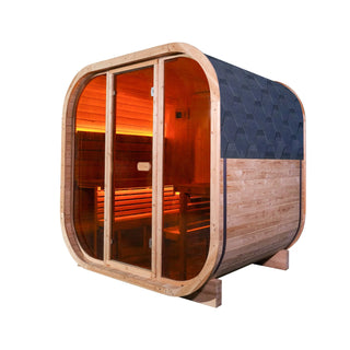 Anyi-7  Square Outdoor Sauna – Carbonized Spruce Wood | 3~4 Person Traditional Steam Anyi Health