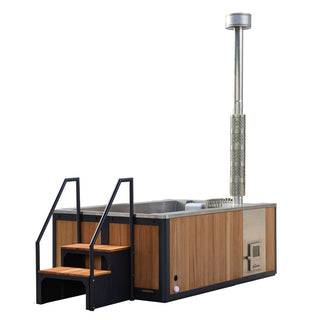 Wood Fired Hot Tub with 12 SPA Jets | Stainless Steel Outdoor Hot Tub Anyi Health