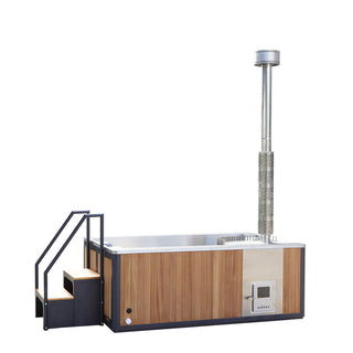 Wood Fired Hot Tub with 12 SPA Jets | Stainless Steel Outdoor Hot Tub Anyi Health