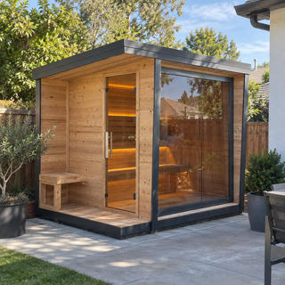 Anyi-5 Square Sauna – Carbonized Spruce Wood | 4-6-Person Home  Wellness Anyi Health