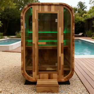 Red Cedar Outdoor Square Traditional Steam Sauna – Premium Home Wellness & Relaxation Anyi Health