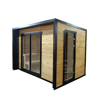 6-person Square Luxury Outdoor Sauna with Private Changing Room - XPO