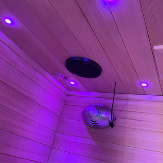 2-Person Red Cedar Indoor Far Infrared Sauna with LED Star Lights and Digital Control Panel