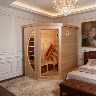 1 Person Far Infrared Red Cedar Indoor Sauna with Recliner & 7-Color LED Lights Anyi Health