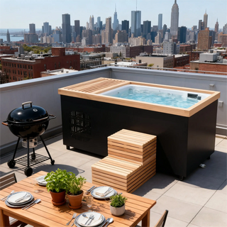Black Rectangular Ice Tub – Modern Cold Plunge for Recovery & Wellness Anyi Health
