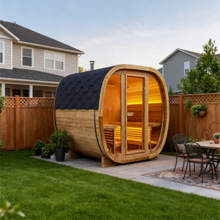 4-Person Brown Square Outdoor Sauna – Traditional Steam Backyard Wellness Cabin Anyi Health