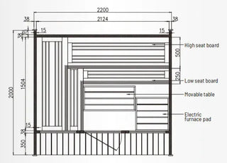 New 4-6 person Black Square Premium Thermo Spruce Wood Outdoor Sauna-FFF Anyi Health