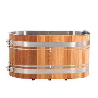 U-Shaped Red Cedar Ice Bath Tub – Ergonomic Cold Plunge Spa Barrel Anyi Health