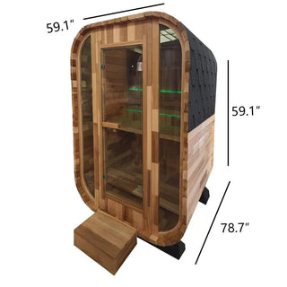 Red Cedar Outdoor Square Traditional Steam Sauna – Premium Home Wellness & Relaxation Anyi Health