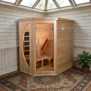 1 Person Far Infrared Red Cedar Indoor Sauna with Recliner & 7-Color LED Lights Anyi Health