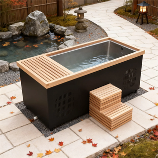 Black Rectangular Ice Tub – Modern Cold Plunge for Recovery & Wellness