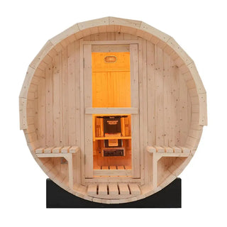 4–6 Person Outdoor Barrel Sauna | Premium White Spruce Traditional Steam Sauna with Accessories Anyi Health