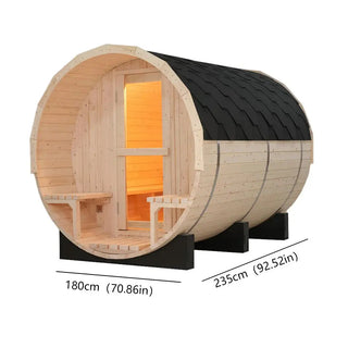 4–6 Person Outdoor Barrel Sauna | Premium White Spruce Traditional Steam Sauna with Accessories Anyi Health