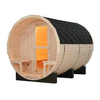 4–6 Person Outdoor Barrel Sauna | Premium White Spruce Traditional Steam Sauna with Accessories Anyi Health