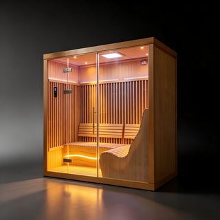 2-6 Person Far Infrared Reclining Chair Hemlock Sauna Room - Reclining Chair + Regular Seat Anyi Health