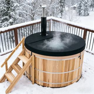 Built-In Oven Heated Wooden Hot Tub – Traditional Wood-Fired Spa Anyi Health