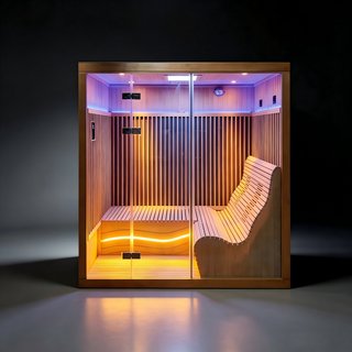 2-6 Person Far Infrared Reclining Chair Hemlock Sauna Room - Reclining Chair + Regular Seat Anyi Health