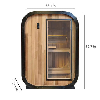 1–2 Person Red Cedar Outdoor Traditional Steam Sauna – Compact Luxury for Backyard Relaxation Anyi Health