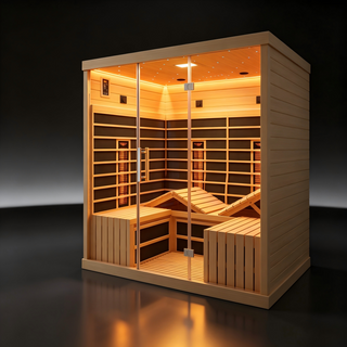4-6 Person Far Infrared Hemlock Sauna Room - Adjustable Seating Anyi Health