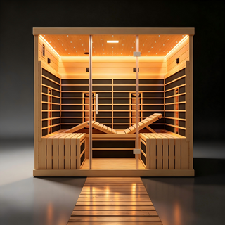 4-6 Person Far Infrared Hemlock Sauna Room - Adjustable Seating Anyi Health