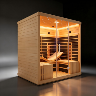4-6 Person Far Infrared Hemlock Sauna Room - Adjustable Seating Anyi Health