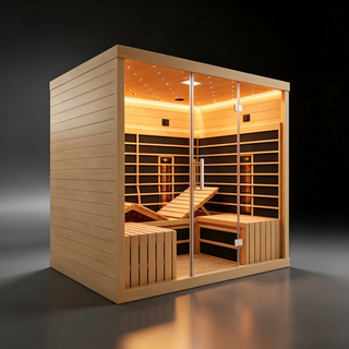 4-6 Person Far Infrared Hemlock Sauna Room - Adjustable Seating Anyi Health