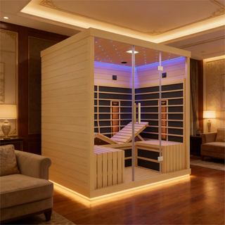 4-6 Person Far Infrared Hemlock Sauna Room - Adjustable Seating Anyi Health