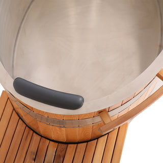 Premium Red Cedar Oval Ice Bath Tub – Cold Plunge Spa Barrel for Athletes Recovery & Therapeutic Home Use, Natural Wooden Therapy Tub
