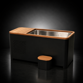 Black Rectangular Ice Tub – Outdoor Cold Plunge Recovery Bath Anyi Health