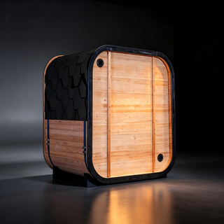 Outdoor Far Infrared Sauna for 4 Persons, Carbonized Spruce Wood Sauna Room with Dark Brown Tinted Glass, LED Chromotherapy Lights & Weather-Resistant Roof for Backyard/Patio Relaxation Anyi Health