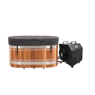 U-Shaped Red Cedar Ice Bath Tub – Ergonomic Cold Plunge Spa Barrel Anyi Health