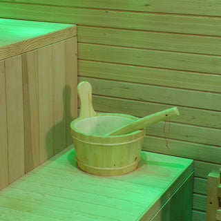 Outdoor Black Square Traditional Steam Sauna Cabin | Classic Canadian Hemlock Wood Detox Experience